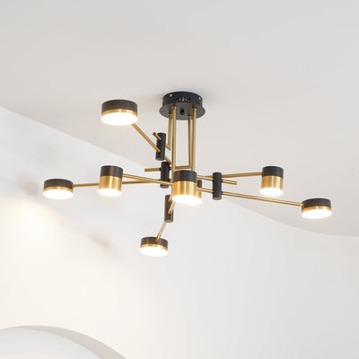 Oriaella Chandelier Black Gold Spider Arms