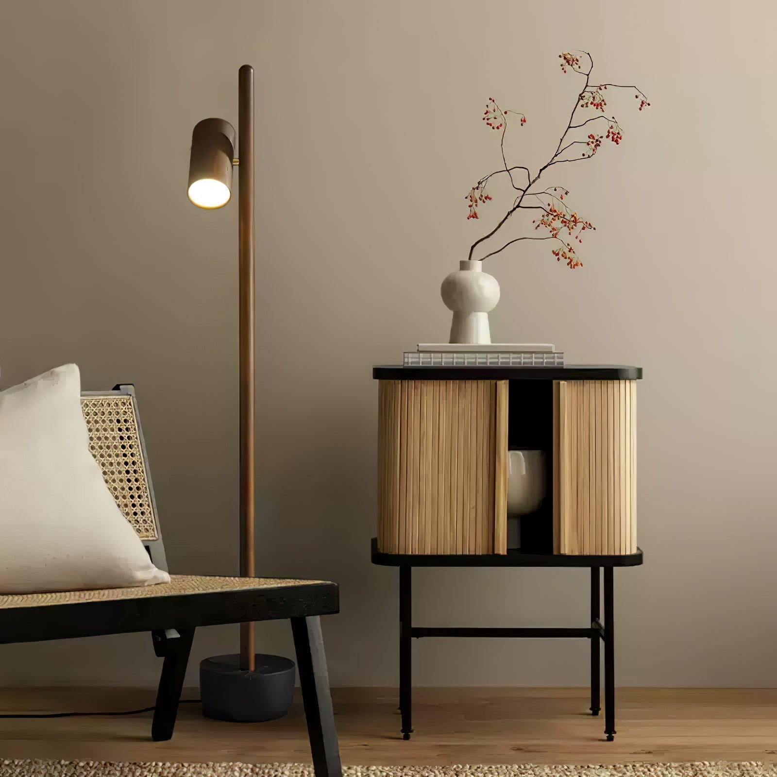 Rinisina Floor Lamp Spotlight Wood