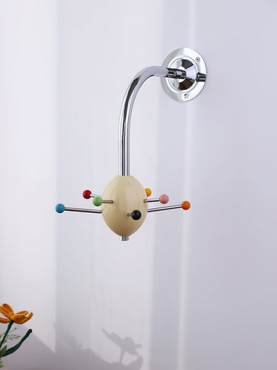 Sputnik Wall Coat Rack Colorful Hooks Modern Hallway - Neutral Decor