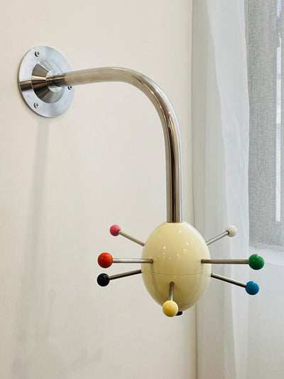 Sputnik Wall Coat Rack Colorful Hooks Modern Hallway - Neutral Decor