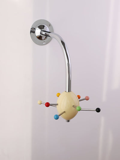 Sputnik Wall Coat Rack Colorful Hooks Modern Hallway - Neutral Decor