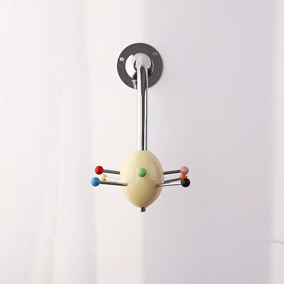 Sputnik Wall Coat Rack Colorful Hooks Modern Hallway - Neutral Decor