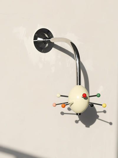 Sputnik Wall Coat Rack Colorful Hooks Modern Hallway - Neutral Decor