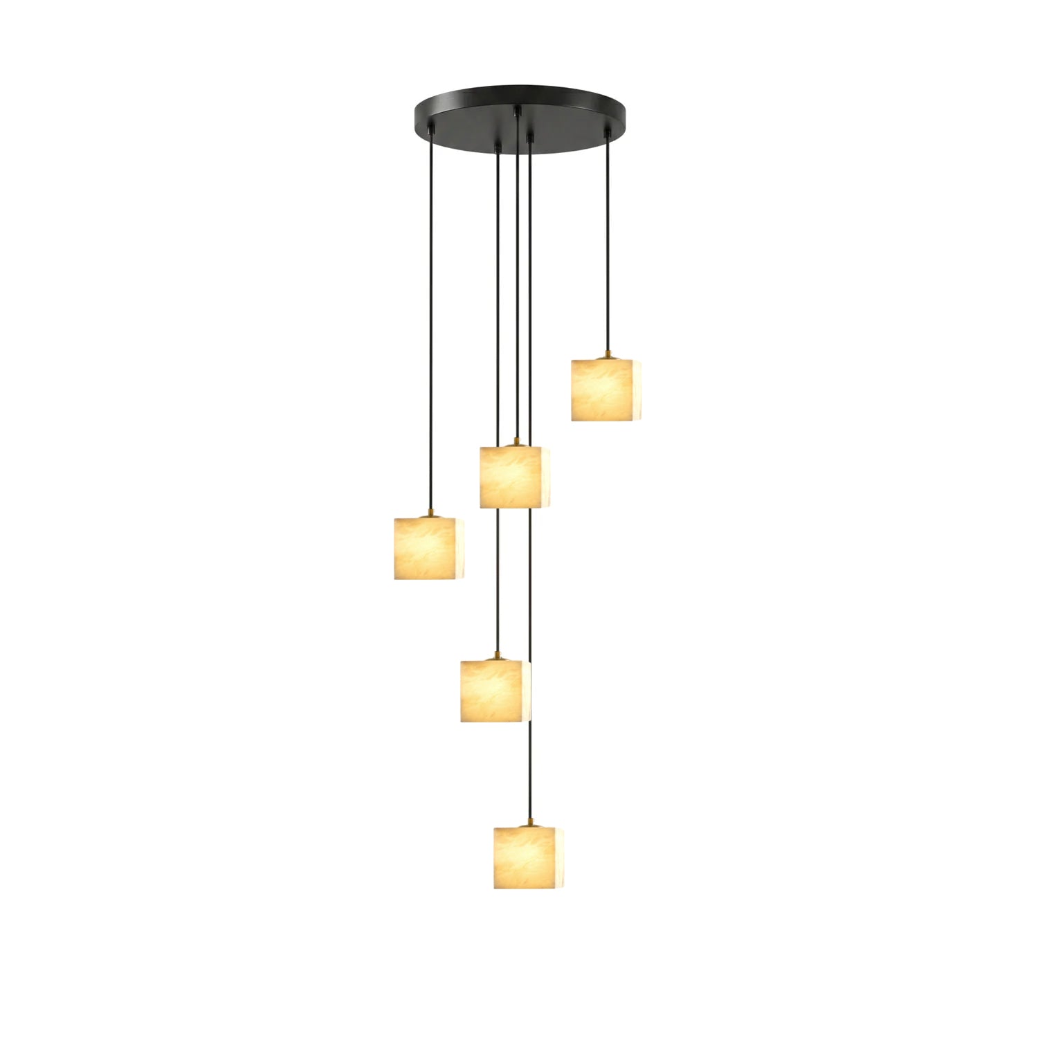 Avenanian Square Alabaster Staircase Chandelier