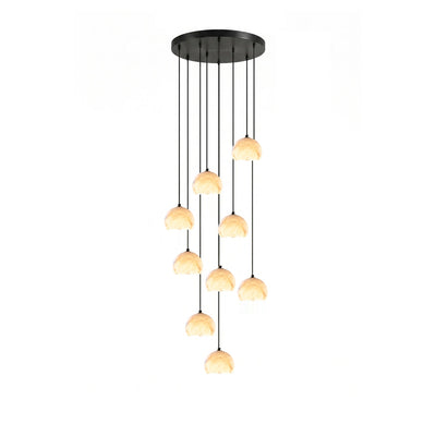 Nerea Alabaster Dome Staircase Chandelier