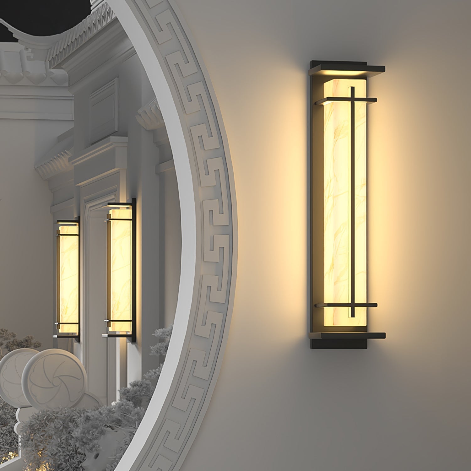 Marcell Alabaster Square Wall Light