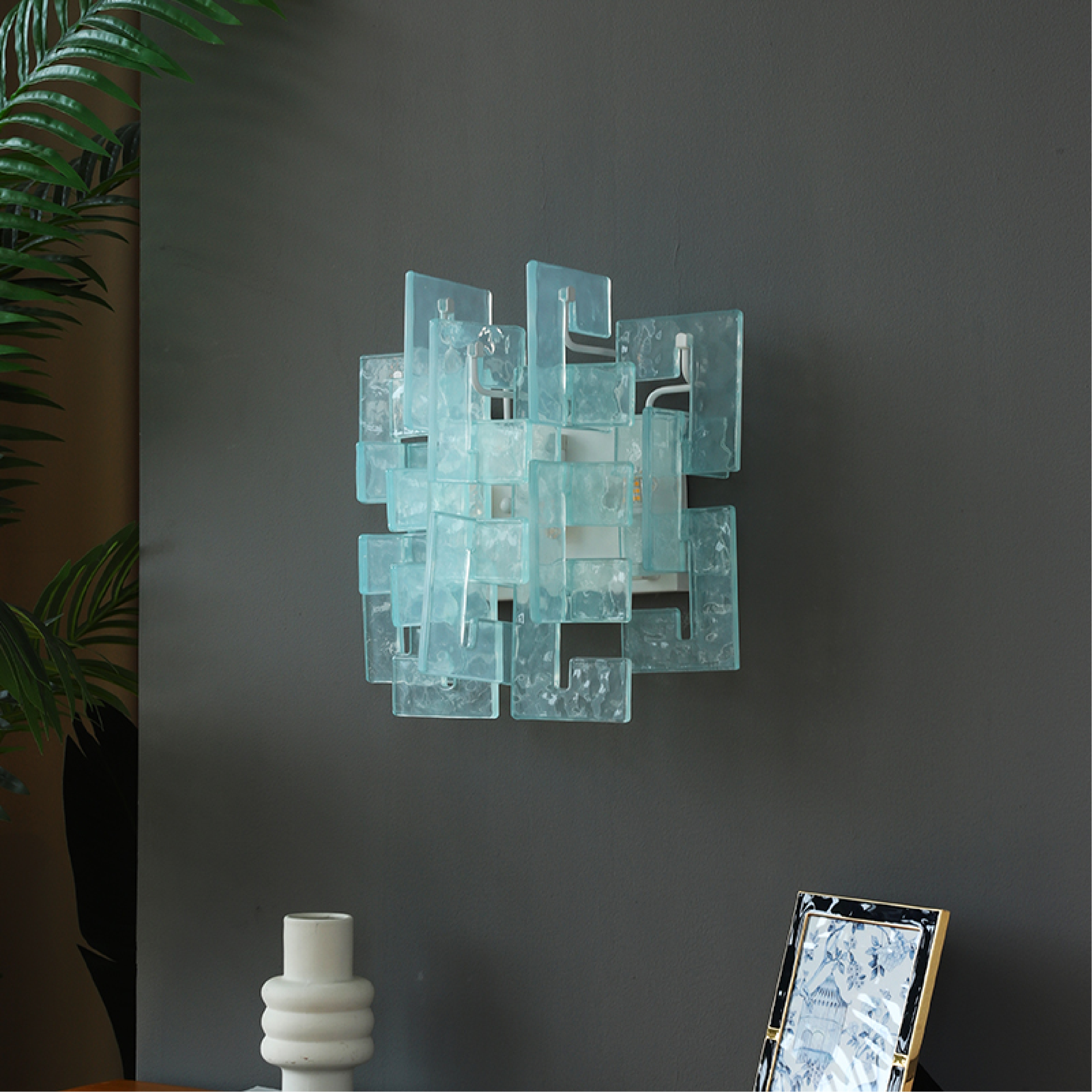 Stacked Glass Wall Sconce