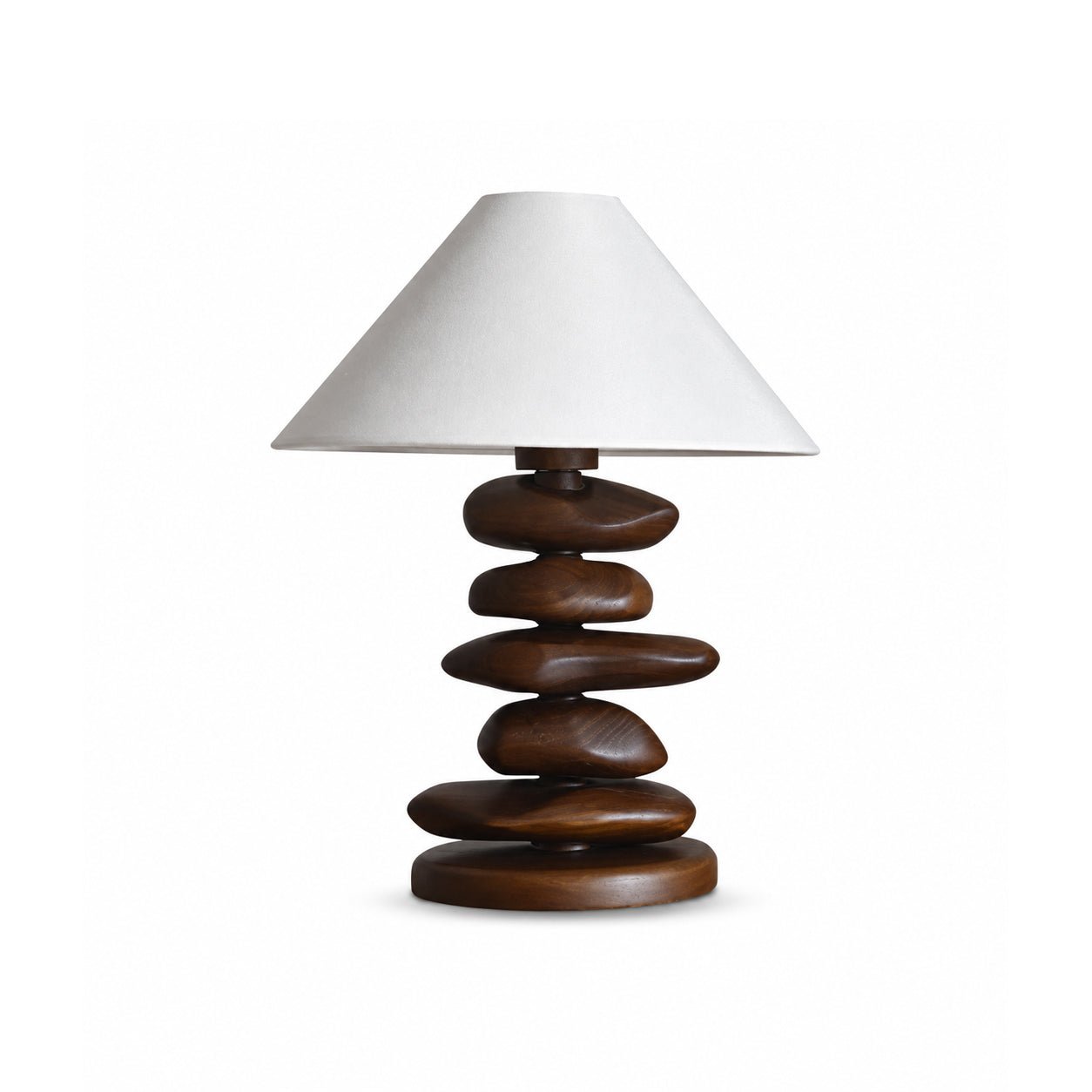 Stacked Pebble Wood Table Lamp