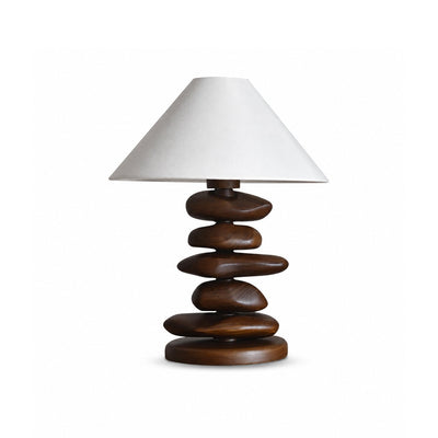 Stacked Pebble Wood Table Lamp