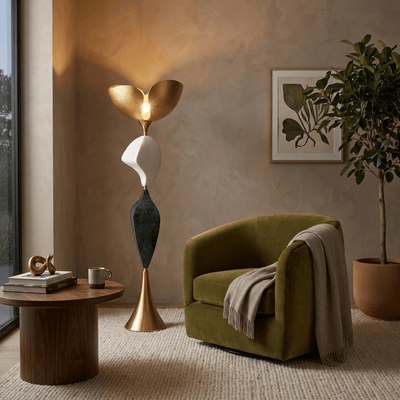 Stacked Sculptural Floor Lamp