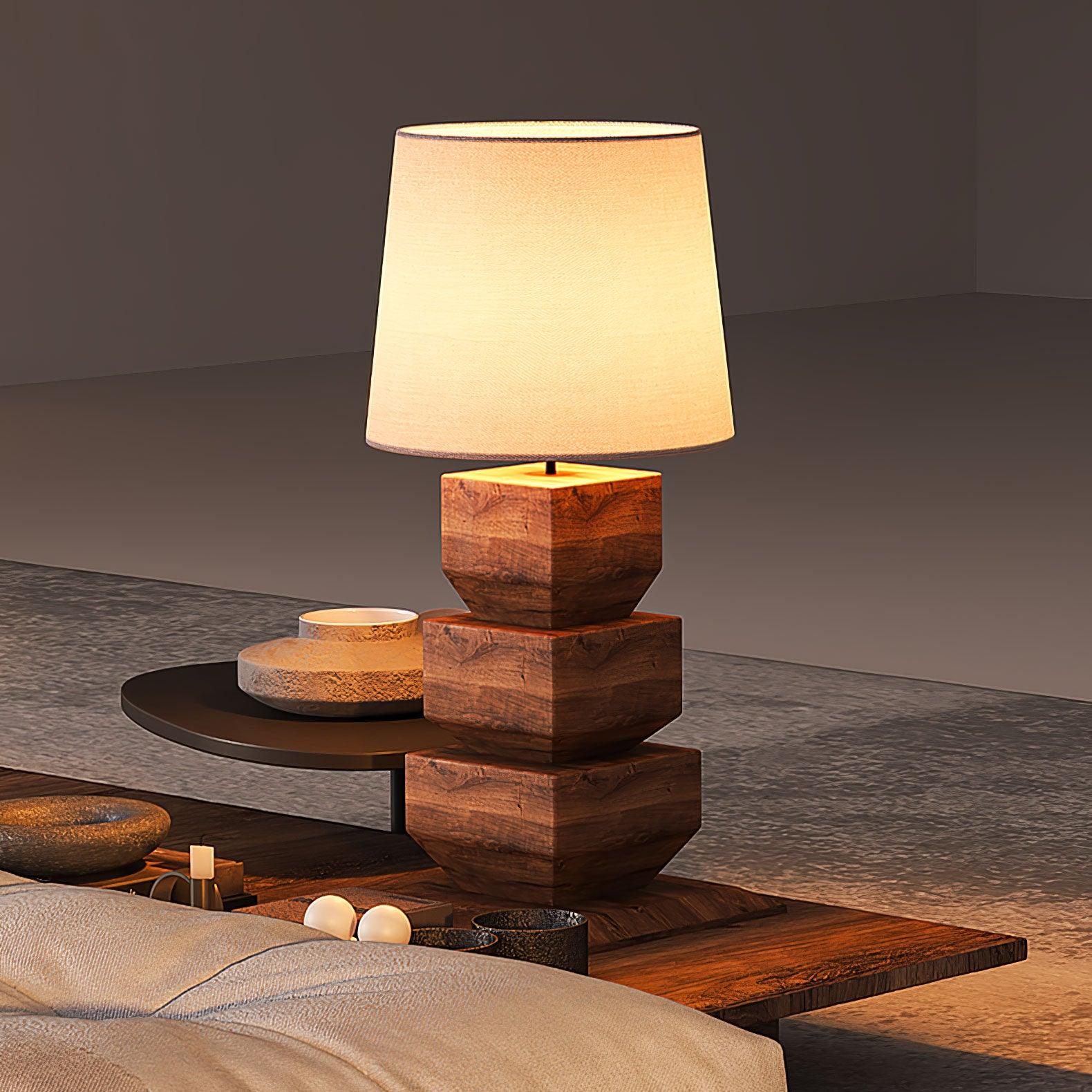 Saev Stacked Wooden Table Lamp