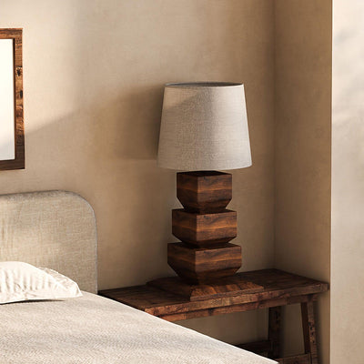 Saev Stacked Wooden Table Lamp