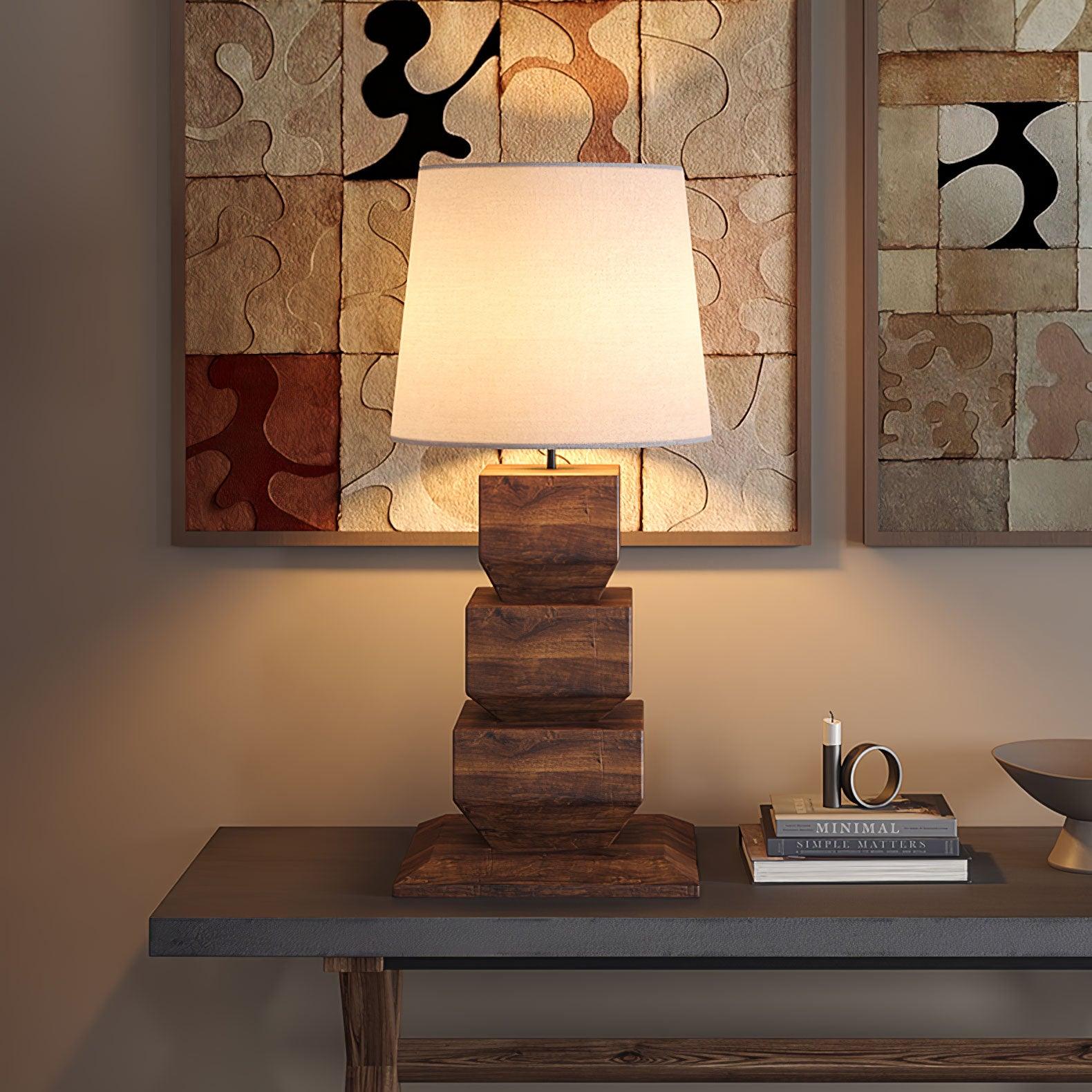 Saev Stacked Wooden Table Lamp