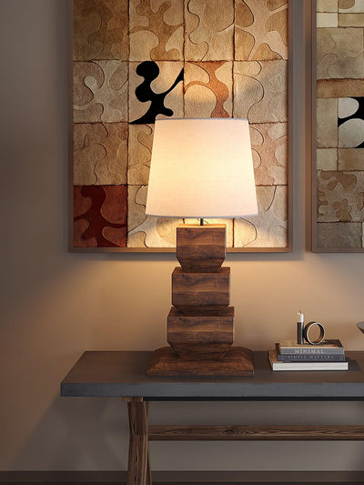 Saev Stacked Wooden Table Lamp