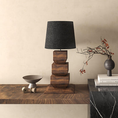 Saev Stacked Wooden Table Lamp