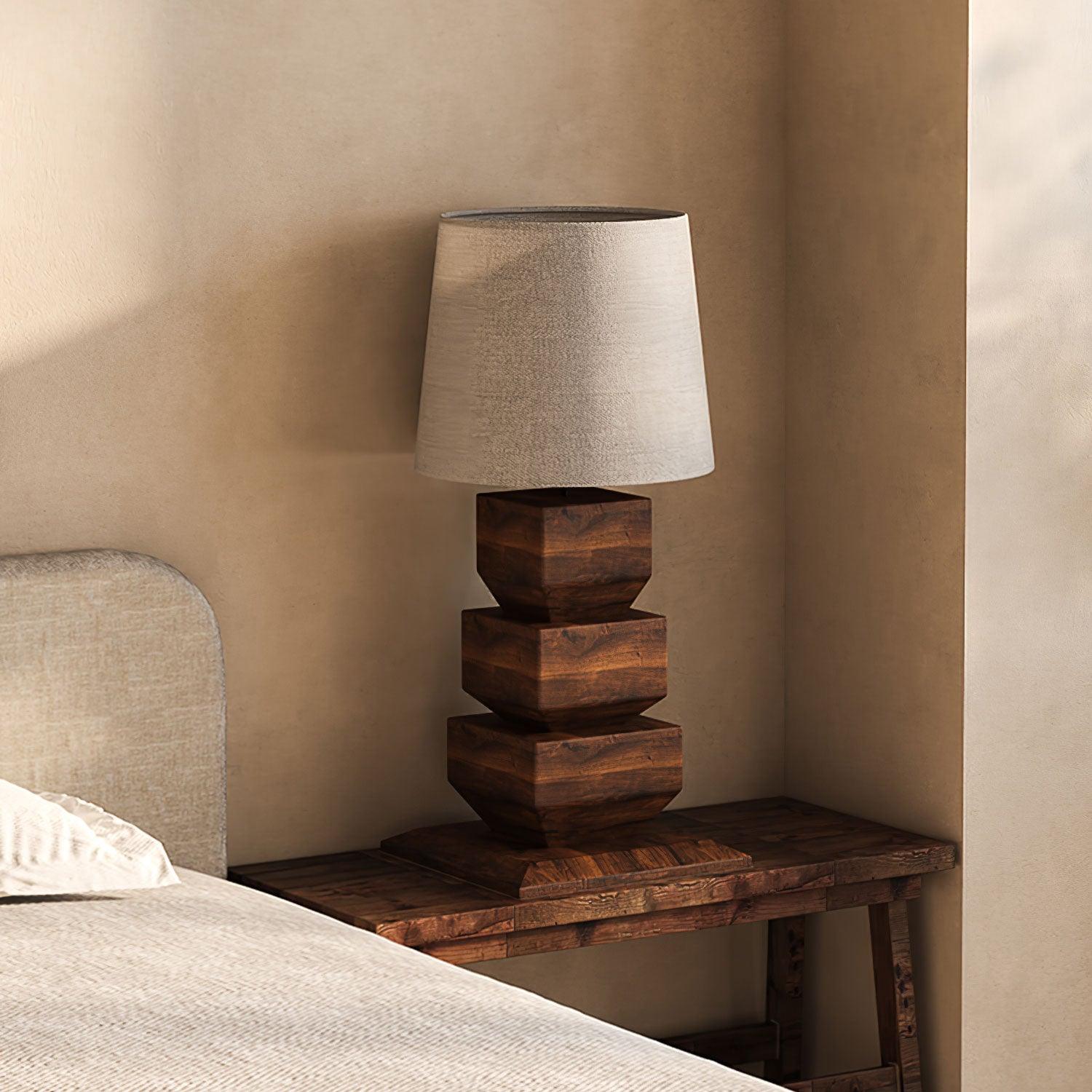Saev Stacked Wooden Table Lamp