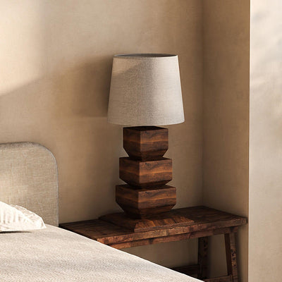 Saev Stacked Wooden Table Lamp