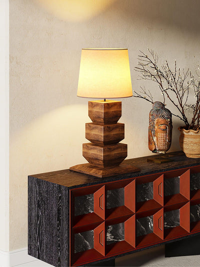 Saev Stacked Wooden Table Lamp