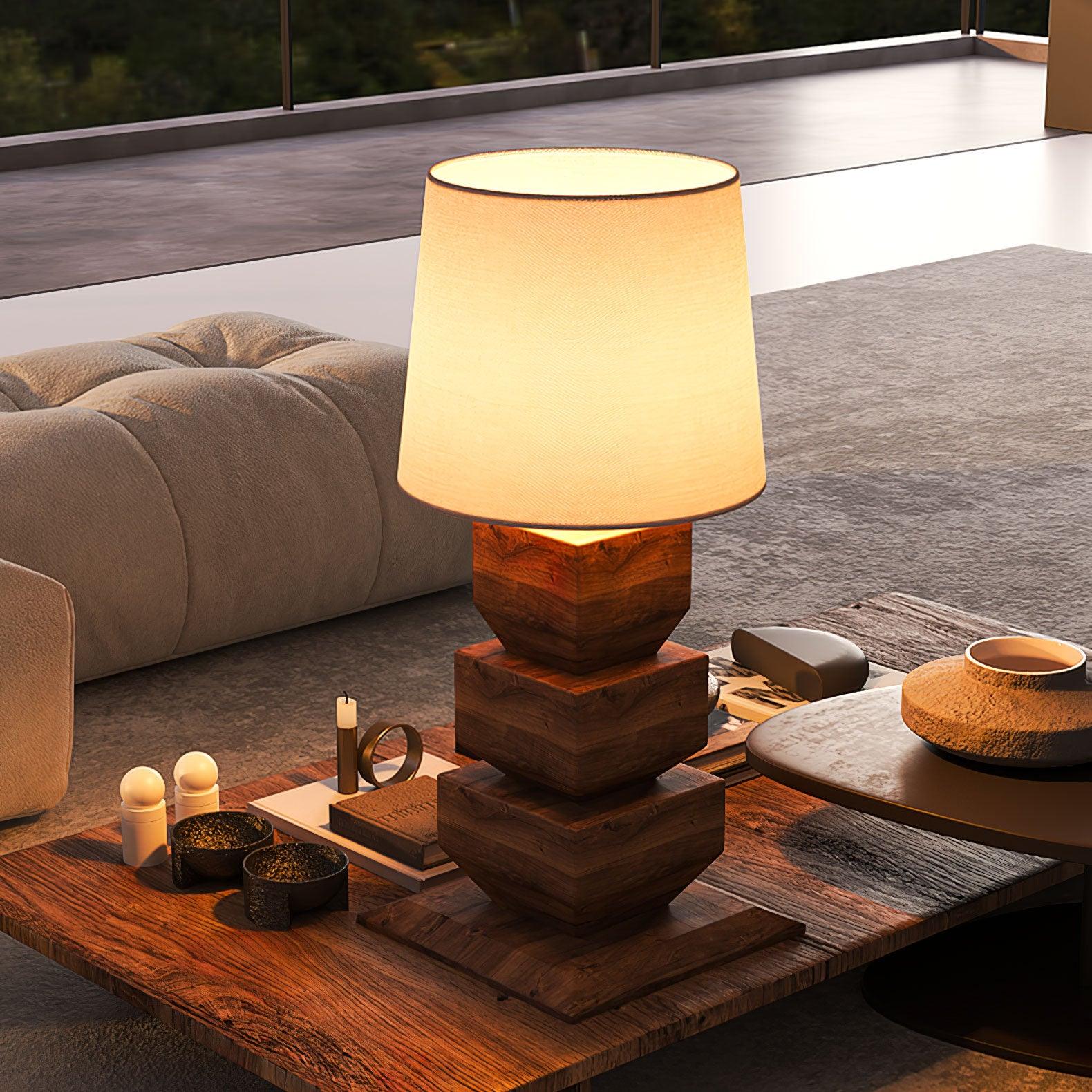 Saev Stacked Wooden Table Lamp