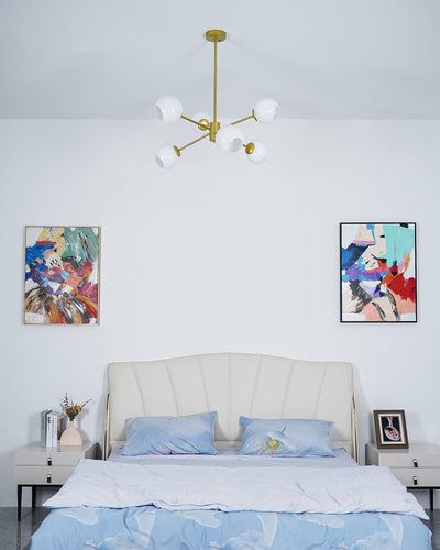 Aristin Chandelier Staggered Glass 6-Light
