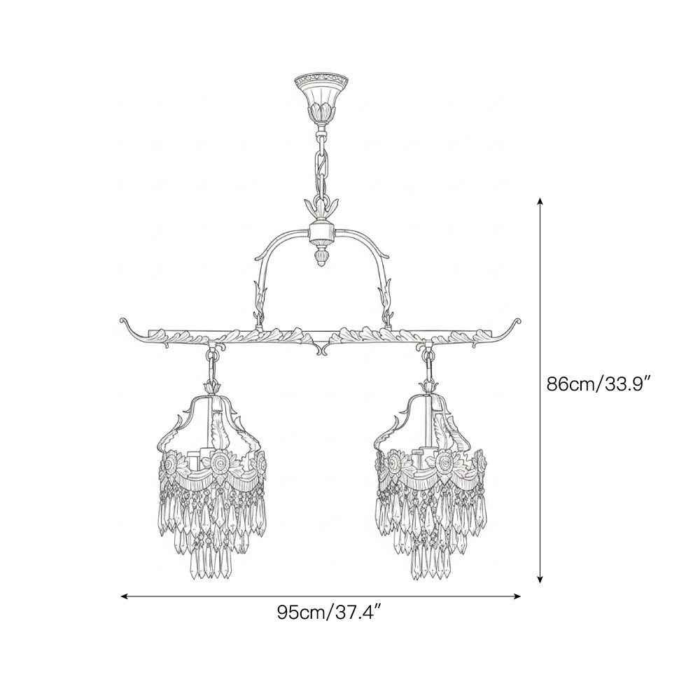 Seraphelion Stained Crystal Linear Pendant Lamp