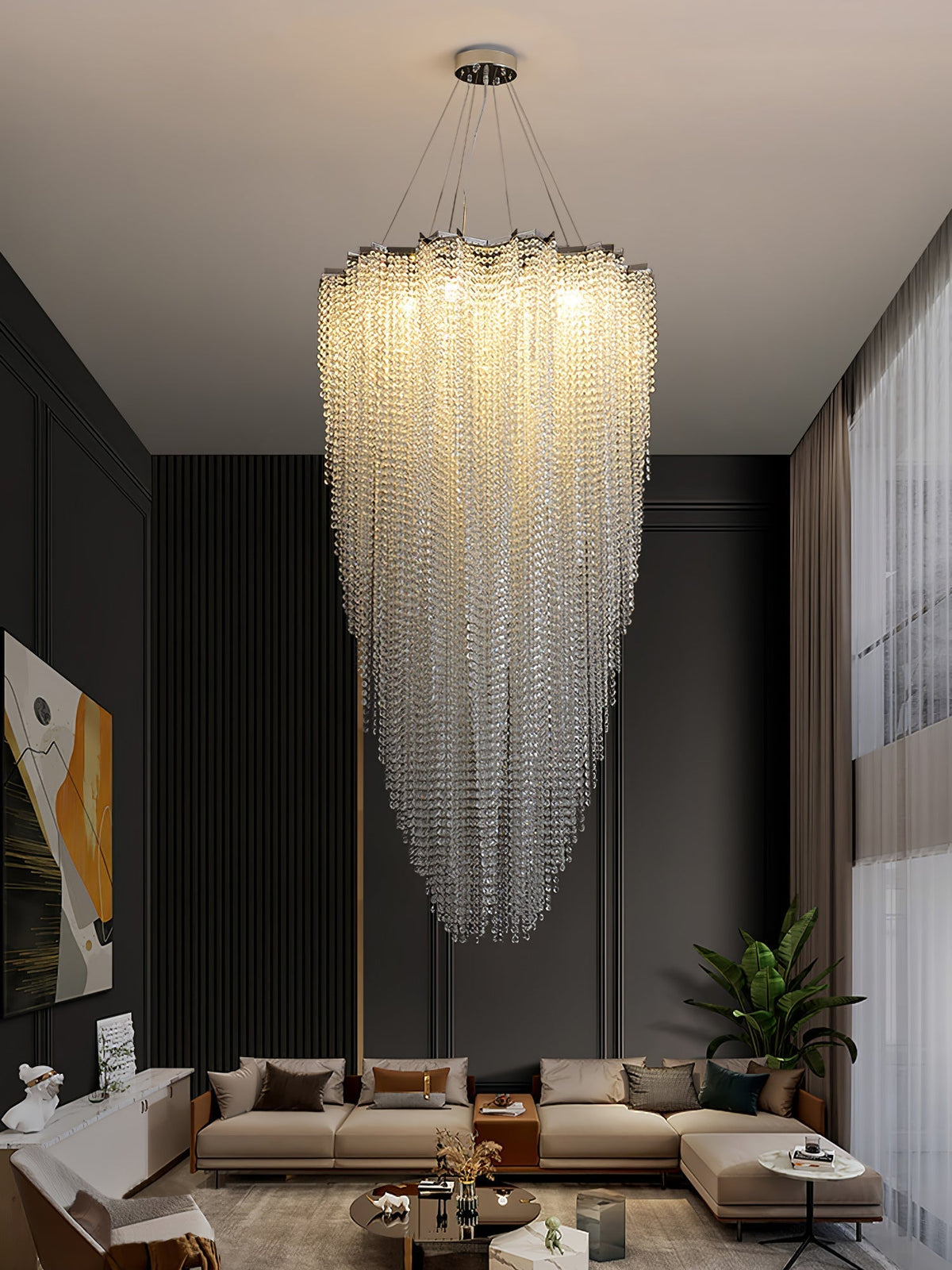 Zashayra Crystal Column Chandelier