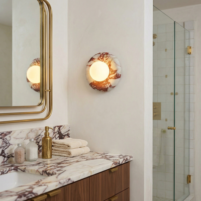 Westley Red Marble Indoor Wall Light