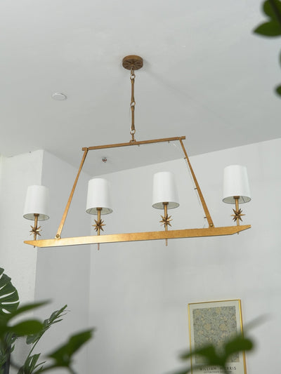 Lynve Brass Elegant Stellar Linear Chandelier