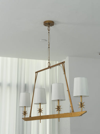 Lynve Brass Elegant Stellar Linear Chandelier