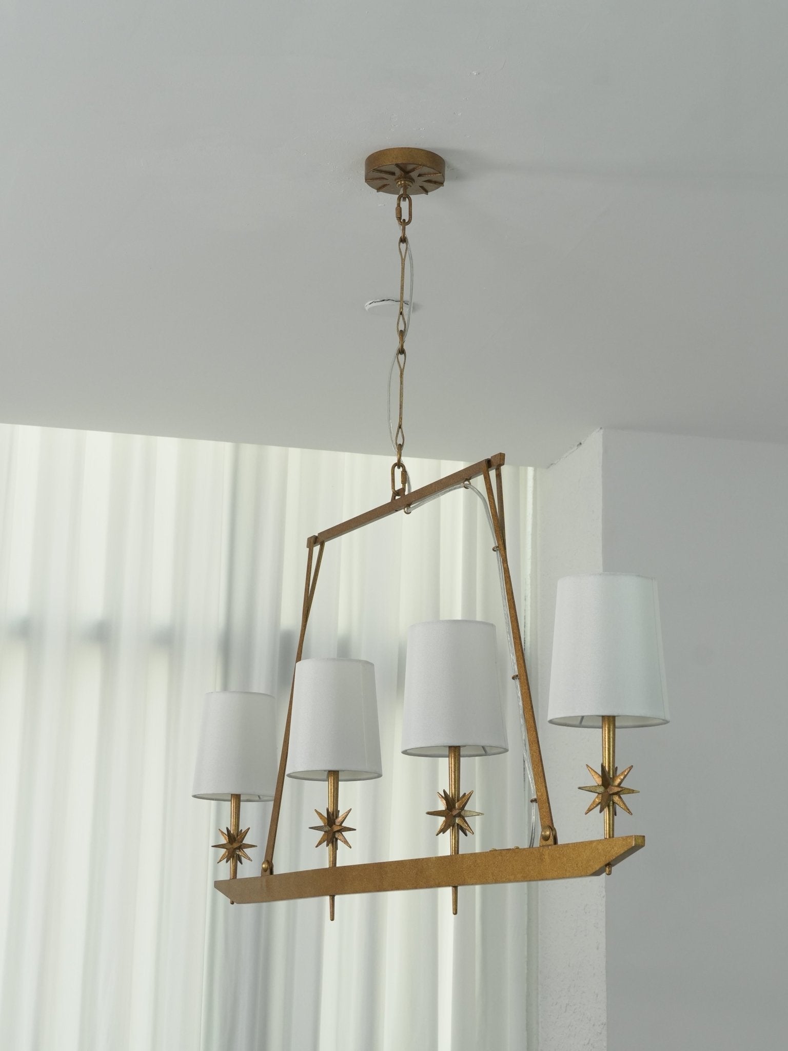 Lynve Brass Elegant Stellar Linear Chandelier