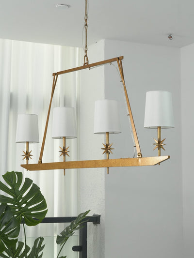 Lynve Brass Elegant Stellar Linear Chandelier