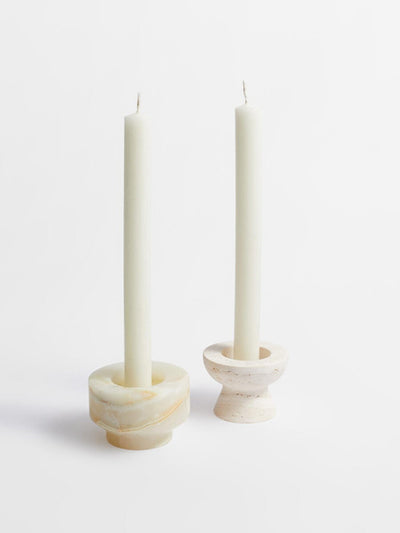 Nerinise Stone Halo Candle Holder Set