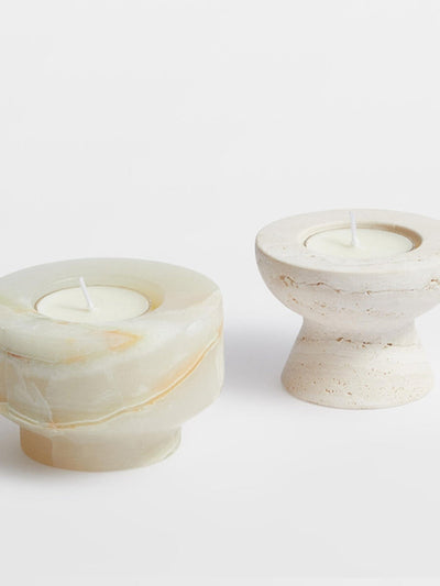 Nerinise Stone Halo Candle Holder Set