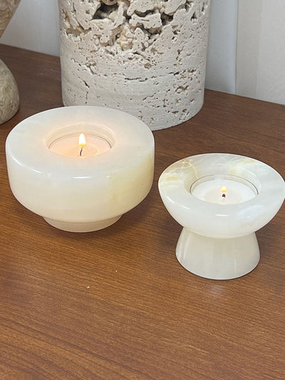 Nerinise Stone Halo Candle Holder Set