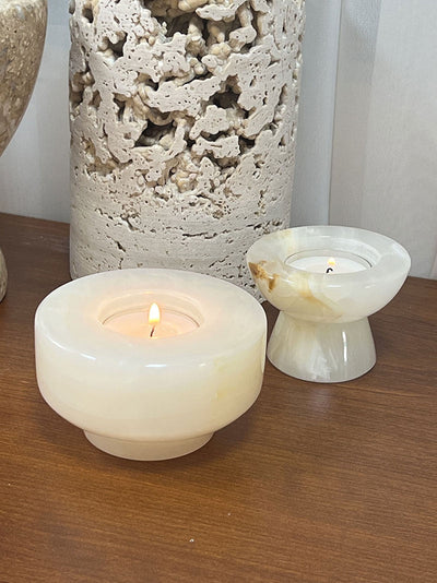 Nerinise Stone Halo Candle Holder Set