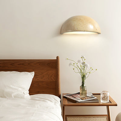 Vethayra Half-Dome Travertine Wall Light