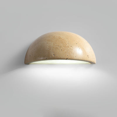 Vethayra Half-Dome Travertine Wall Light
