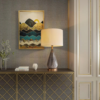 Elysian White & Black Marble Table Lamp