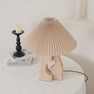 Arvinyra Sculptural Travertine Table Lamp