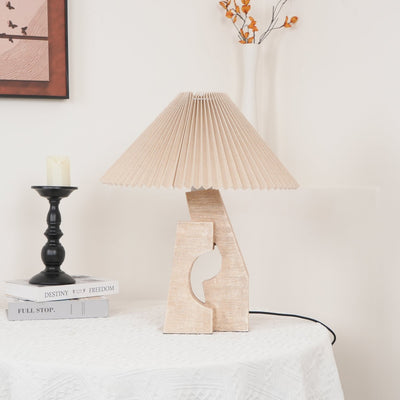 Arvinyra Sculptural Travertine Table Lamp