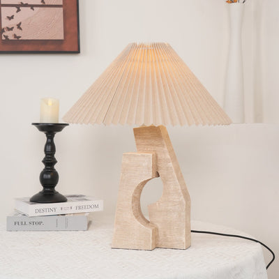 Arvinyra Sculptural Travertine Table Lamp