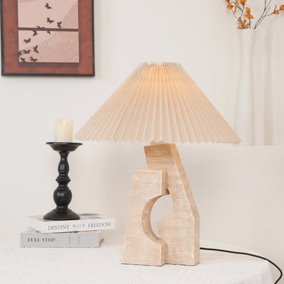 Arvinyra Sculptural Travertine Table Lamp