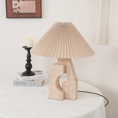 Arvinyra Sculptural Travertine Table Lamp