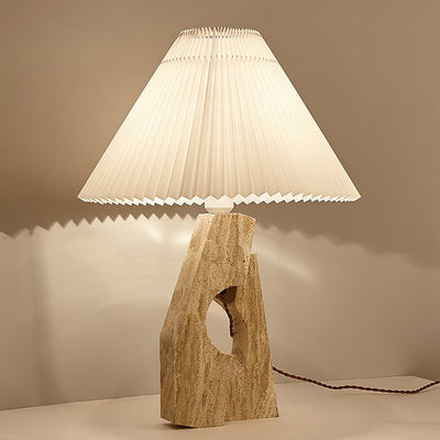 Arvinyra Sculptural Travertine Table Lamp