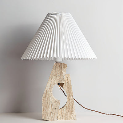 Arvinyra Sculptural Travertine Table Lamp