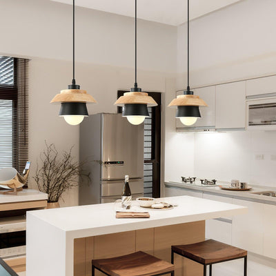 Morrowe Stone Wood Pendant Lamp