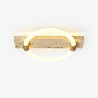 Elmaryra Ringed Travertine Wall Light / Ceiling Light