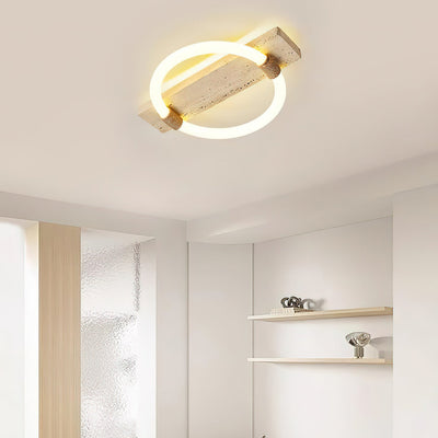Elmaryra Ringed Travertine Wall Light / Ceiling Light