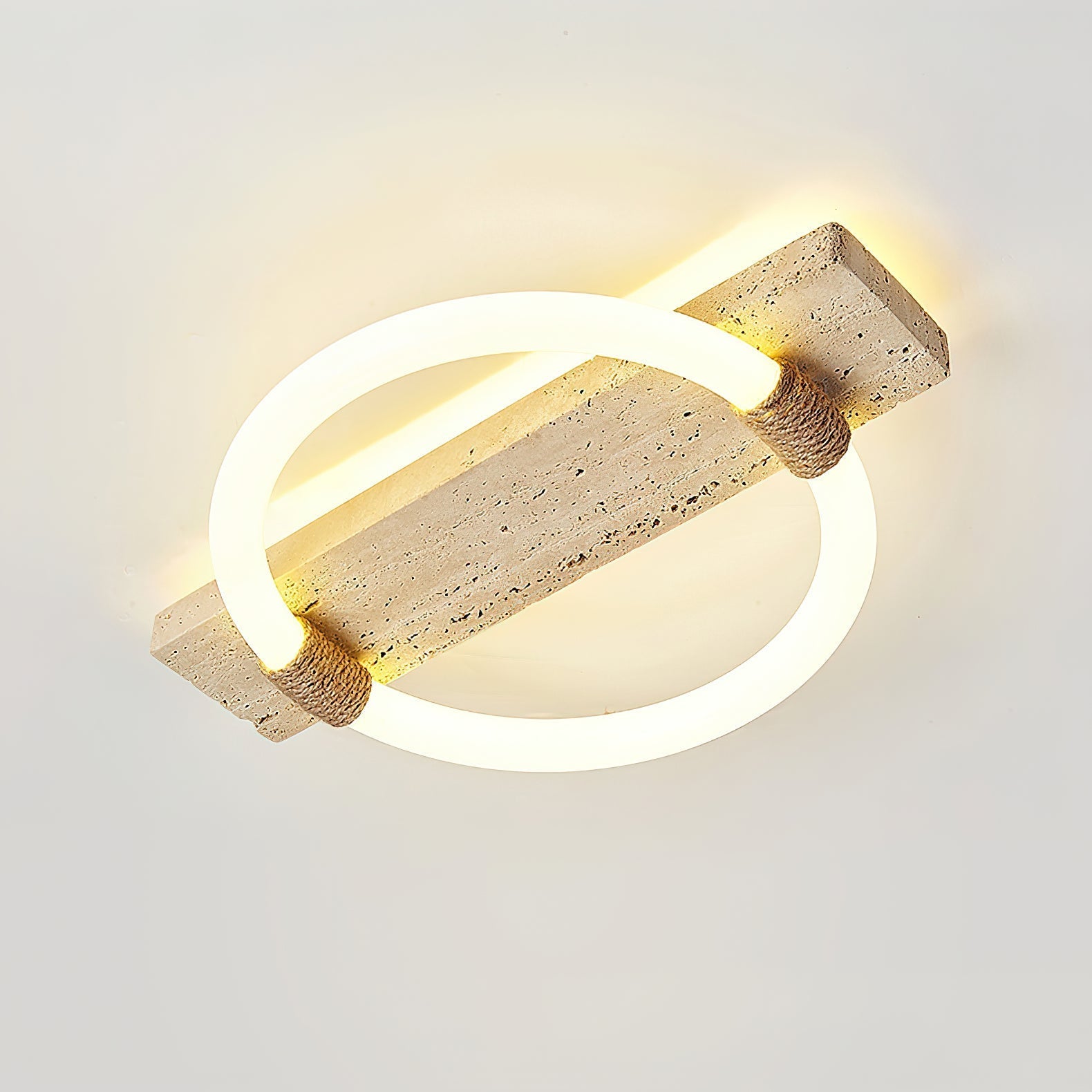 Elmaryra Ringed Travertine Wall Light / Ceiling Light
