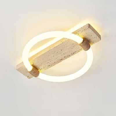 Elmaryra Ringed Travertine Wall Light / Ceiling Light